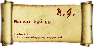 Murvai György névjegykártya