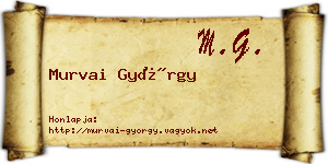 Murvai György névjegykártya